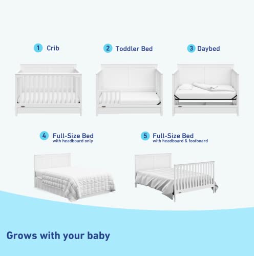 Graco Hadley 5-in-1 Convertible Crib with Drawer (White)