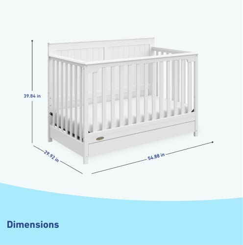 Graco Hadley 5-in-1 Convertible Crib with Drawer (White)