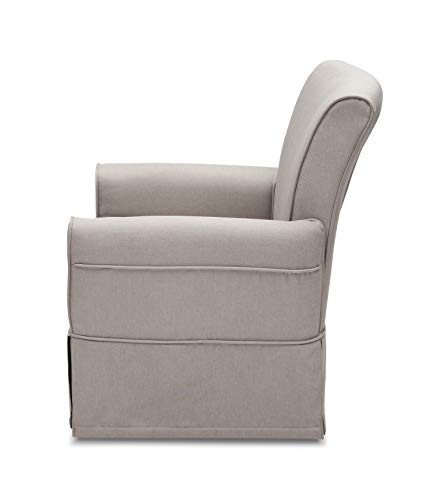 Delta Children Upholstered Glider Swivel Rocker Chair, Taupe