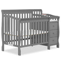 Dream On Me Jayden 4-in-1 Mini Convertible Crib And Changer in Storm Grey