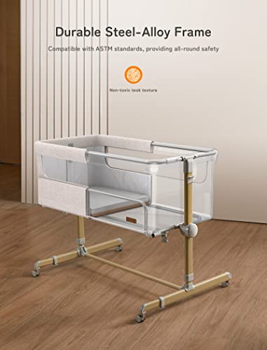 Baby Bassinet Bedside Sleeper, besrey Bedside Bassinet for Newborn Infant with Comfy Mattress
