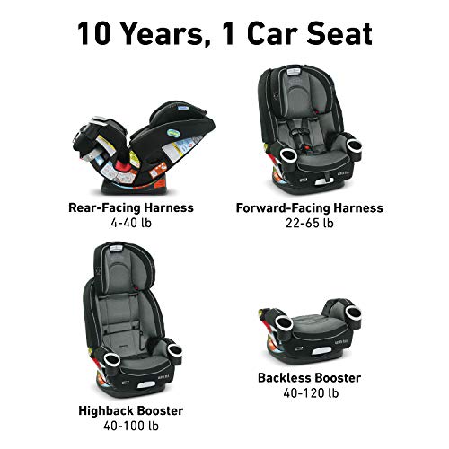 Graco 4Ever DLX 4 in 1 Car Seat, Infant to Toddler Car Seat, with 10 Years of Use, Fairmont , 20x21.5x24 Inch