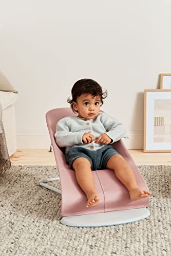 BabyBjörn Bouncer Bliss, Light Gray Frame, Cotton, Petal Quilt, Dusty Pink