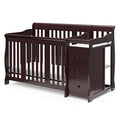 Storkcraft Portofino 5-in-1 Convertible Crib and Changer (Espresso) – Crib and Changing Table Combo with 3 Drawers