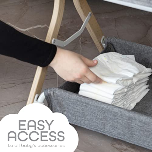 KoolerThings Baby Bassinet, Bedside Sleeper for Baby, Easy Folding Portable Crib with Storage Basket for Newborn
