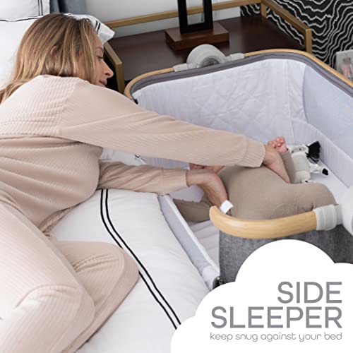 KoolerThings Baby Bassinet, Bedside Sleeper for Baby, Easy Folding Portable Crib with Storage Basket for Newborn
