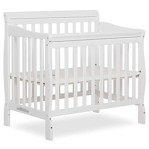 Dream On Me Aden 4-in-1 Convertible Mini Crib In White, Greenguard Gold Certified