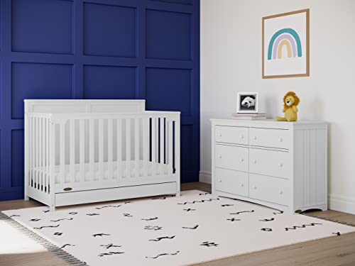 Graco Hadley 5-in-1 Convertible Crib with Drawer (White)