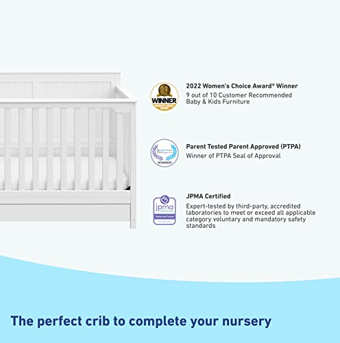 Graco Hadley 5-in-1 Convertible Crib with Drawer (White)