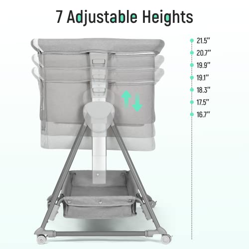 Cowiewie Baby Bassinet, Beside Sleeper for Baby Easy Folding Bedside Bassinet
