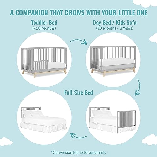 Dream On Me Hygge 5-in-1 Convertible Crib in Pebble Grey Oak