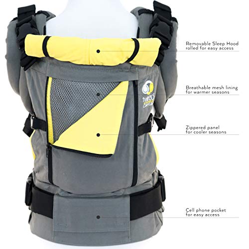 TwinGo Carrier - Air Model - Cool Grey - Great for All Seasons - Breathable Mesh - Fully Adjustable Tandem or 2 Single Baby Carrier