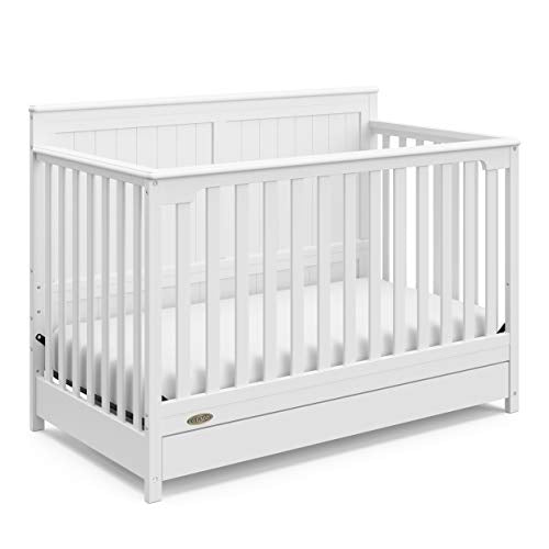 Graco Hadley 5-in-1 Convertible Crib with Drawer (White)