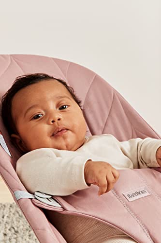 BabyBjörn Bouncer Bliss, Light Gray Frame, Cotton, Petal Quilt, Dusty Pink