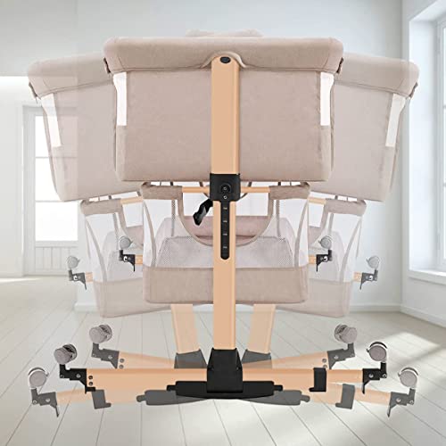 Baby Crib,3 in 1 Baby Bassinet Bedside Crib Adjustable Portable Bed for Infant,co Sleeper Bassinet Baby Newborn Must Have Bed,Light Beige