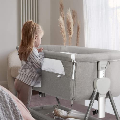 Cowiewie Baby Bassinet, Beside Sleeper for Baby Easy Folding Bedside Bassinet
