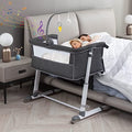 Yacul Baby Bassinet, Bedside Crib Sleeper with Wheels and Music Box, Height Adjustable fit for Bed