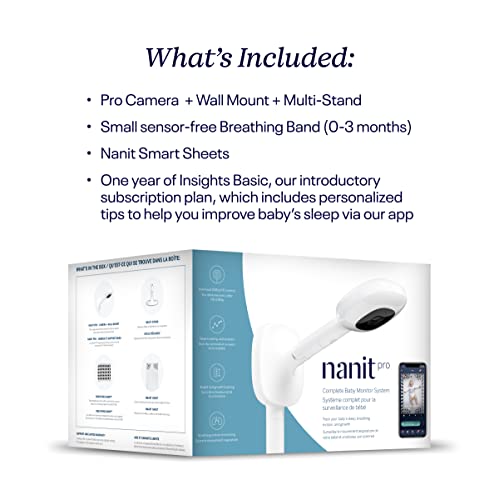 Nanit Pro Complete Monitoring System – Includes Wi-Fi HD Video Camera w/Nightlight and Night Vision, Multi-Stand