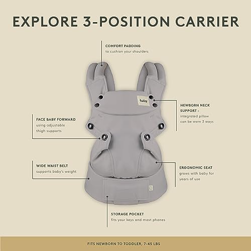 Baby Tula Explore Baby Carrier 7 – 45 lb, Adjustable Newborn to Toddler Carrier