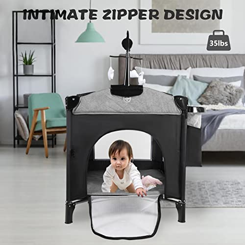 Kinder King 4 in 1 Portable Nursery Center, Foldable Baby Bedside Crib w/Bassinet