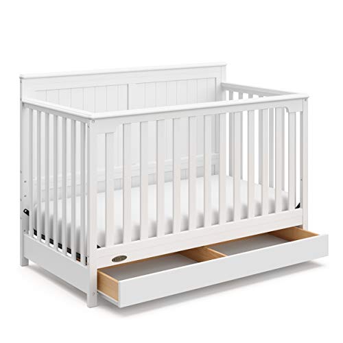 Graco Hadley 5-in-1 Convertible Crib with Drawer (White)