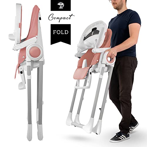 Sweety Fox Baby High Chair Adjustable to 7 Different Heights - Pink Baby Chair