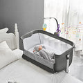 Yacul Baby Bassinet Bedside Sleeper, with Music Box, Easy to Assemble Bed to Bed