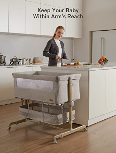 Baby Bassinet Bedside Sleeper, besrey Bedside Bassinet for Newborn Infant with Comfy Mattress