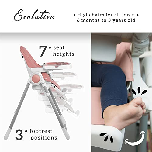Sweety Fox Baby High Chair Adjustable to 7 Different Heights - Pink Baby Chair