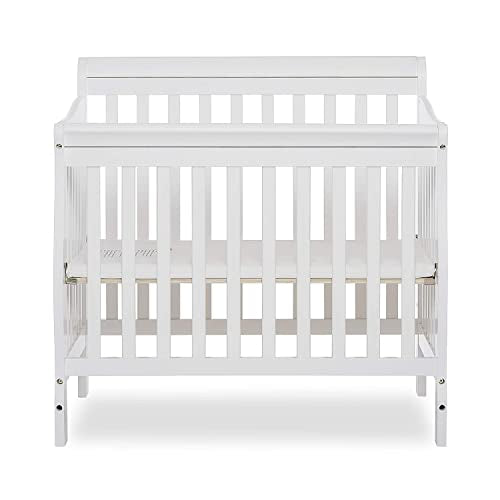 Dream On Me Aden 4-in-1 Convertible Mini Crib In White, Greenguard Gold Certified