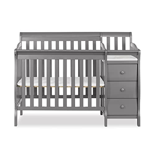 Dream On Me Jayden 4-in-1 Mini Convertible Crib And Changer in Storm Grey