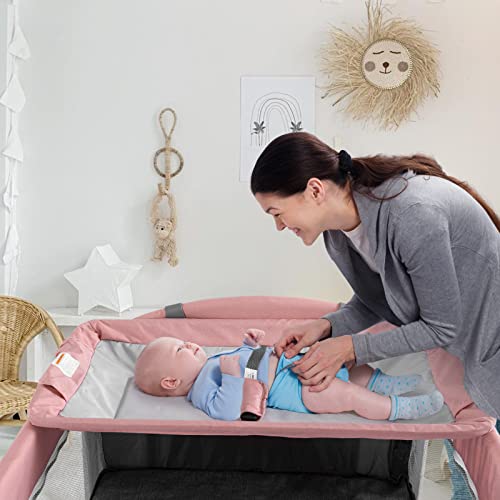 5 in 1 Baby Crib,Bedside Sleeper, Baby Bassinet, Bedside Cribs with Mattress