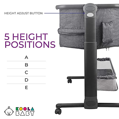 KoolerThings Baby Bassinet, Bedside Sleeper for Baby, Easy Folding Portable Crib with Storage Basket for Newborn