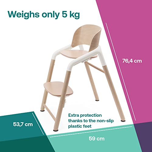 Bugaboo Giraffe Wooden Baby High Chair, Adjustable in 1 Second, Easy to Clean