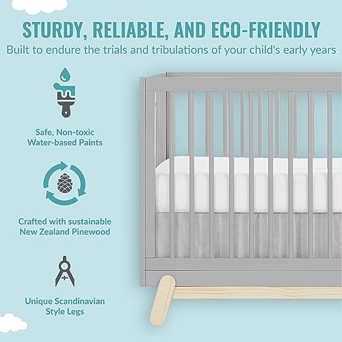Dream On Me Hygge 5-in-1 Convertible Crib in Pebble Grey Oak