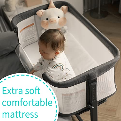 AMKE Baby Bassinets, Bedside Sleeper,All mesh Crib Portable for Safe Co-Sleeping