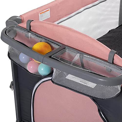 5 in 1 Baby Crib,Bedside Sleeper, Baby Bassinet, Bedside Cribs with Mattress