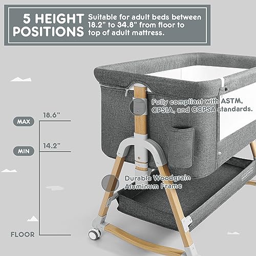 HARPPA 4 in1 Baby Bassinet, Rocking Bassinets Bedside Sleeper (Diaper Changing Table + Mosquito Net Included)