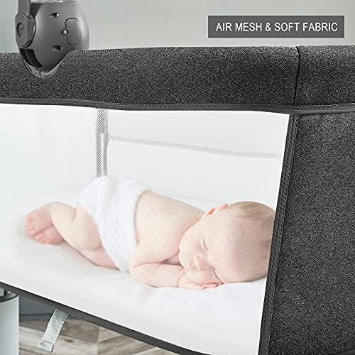 Yacul Baby Bassinet Bedside Sleeper, with Music Box, Easy to Assemble Bed to Bed