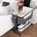 KoolerThings Baby Bassinet, Bedside Sleeper for Baby, Easy Folding Portable Crib with Storage Basket for Newborn