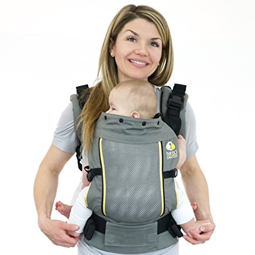 TwinGo Carrier - Air Model - Cool Grey - Great for All Seasons - Breathable Mesh - Fully Adjustable Tandem or 2 Single Baby Carrier