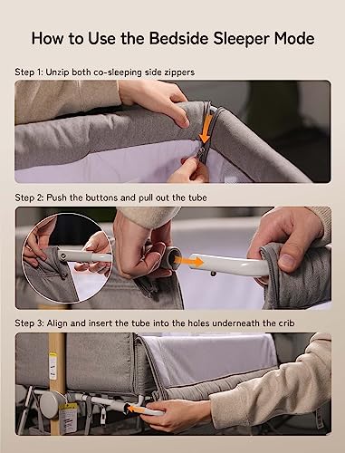 Baby Bassinet Bedside Sleeper, besrey Bedside Bassinet for Newborn Infant with Comfy Mattress