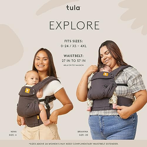 Baby Tula Explore Baby Carrier 7 – 45 lb, Adjustable Newborn to Toddler Carrier