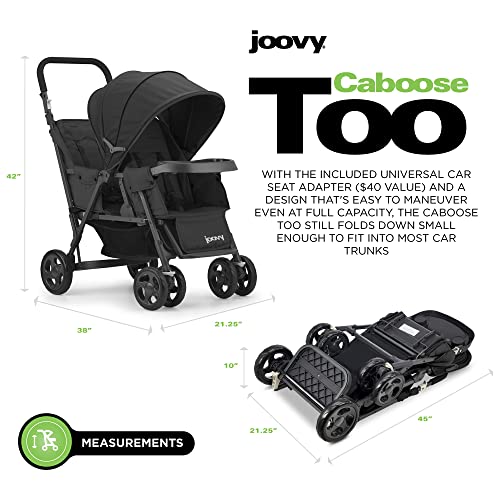 Joovy Caboose Too Sit and Stand Double Stroller Featuring Universal Car Seat Adapter