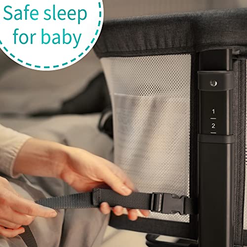 AMKE Baby Bassinets, Bedside Sleeper,All mesh Crib Portable for Safe Co-Sleeping