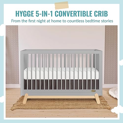 Dream On Me Hygge 5-in-1 Convertible Crib in Pebble Grey Oak