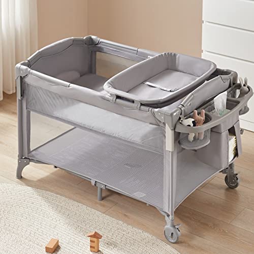 Beka Baby 4 in 1 Bedside Sleeper, Baby Crib 4 Functions, Crib Sleeper, Playard, Changing Table,
