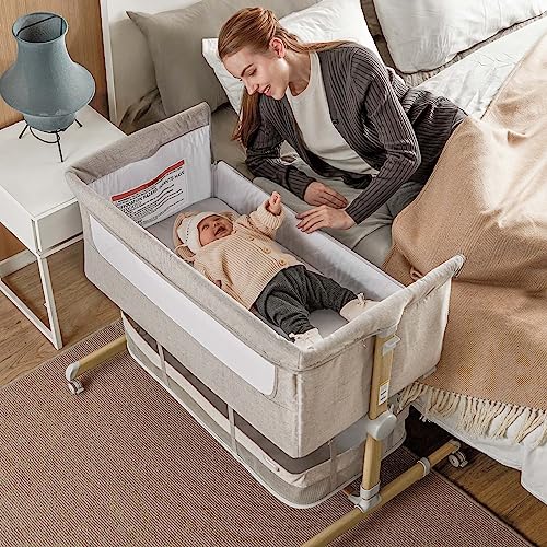 Baby Bassinet Bedside Sleeper, besrey Bedside Bassinet for Newborn Infant with Comfy Mattress