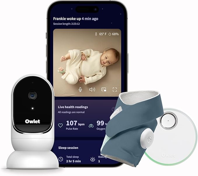 Owlet Dream Duo (Gen 3): Smart Baby Monitor for Sleep, Health & Safety - 2K HD Video & O2/HR Tracking
