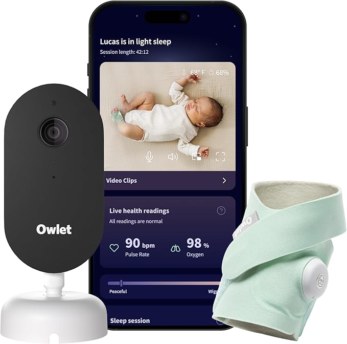Owlet Dream Duo (Gen 3): Smart Baby Monitor for Sleep, Health & Safety - 2K HD Video & O2/HR Tracking